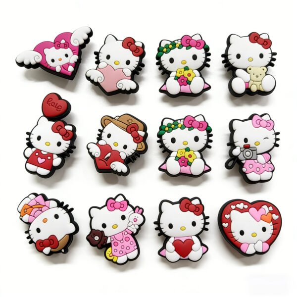 12 PCS Sanrio Hello Kitty Cave Shoes Accessories Shoe Charms, Cartoon Film Shoe Decoration Charms, Charms for Sandals, Shoes, Bracelet, Wristbands, Holiday Party Gift