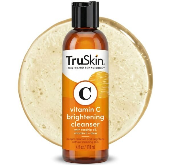 61pF8-WHQBL._SL1500_.jpg TruSkin Vitamin C Face Wash Cleanser - Brightening Facial Cleanser with Vitamins C & E, Rosehip Oil, Aloe Vera & MSM - Gently Cleanses, Refreshes & Supports Radiant Skin - 4 fl oz