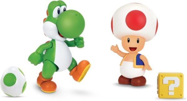 61y2w63wgNL._AC_SL1500_.jpg Super Mario Nintendo 4 Inch Action Figure 2-Pack: Yoshi & Toad with Accessories