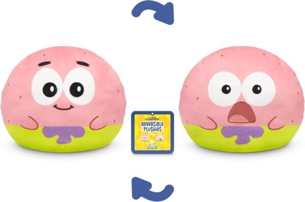 Spongebob Squarepants Patrick Star 6 -Inch Two-Sided Flip Plush Toy with Embroidered Details - Cute Mini Collectible Plush for Kids, Teens, and Adults