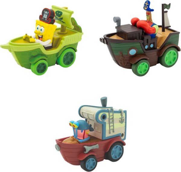 71Ei77xNFNL._AC_SL1500_.jpg Spongebob Squarepants Movie: The Search for Squarepants Bikini Bottom Boaters | 3 Exclusive Movie-Styled Rev-Up Racers with Spongebob, Gary & Mr. Krabs