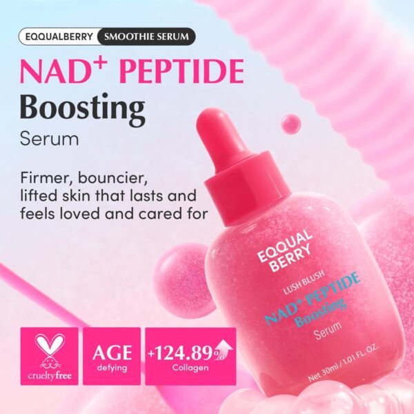 71rqc3swPqL._SL1500_.jpg EQQUALBERRY NAD+ Peptide Boosting Smoothie Serum – Anti-Aging Korean Skin Care | Firming Serum with 5 Ceramides & Vegan Collagen for Wrinkles & Radiant Glow(1.01oz/30ml)