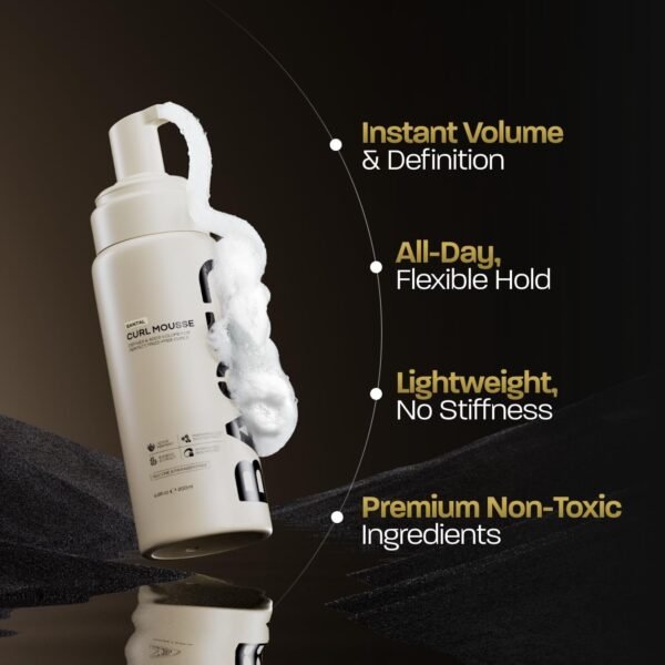 71ydetmL77L._SL1500_.jpg BASED Curl Mousse - Instant Volume & Definition with Flexible Hold - Lightweight Formula with Agave & Rice Protein - Non-Toxic, Silicone Free for All Curl Types, 6.8 fl oz